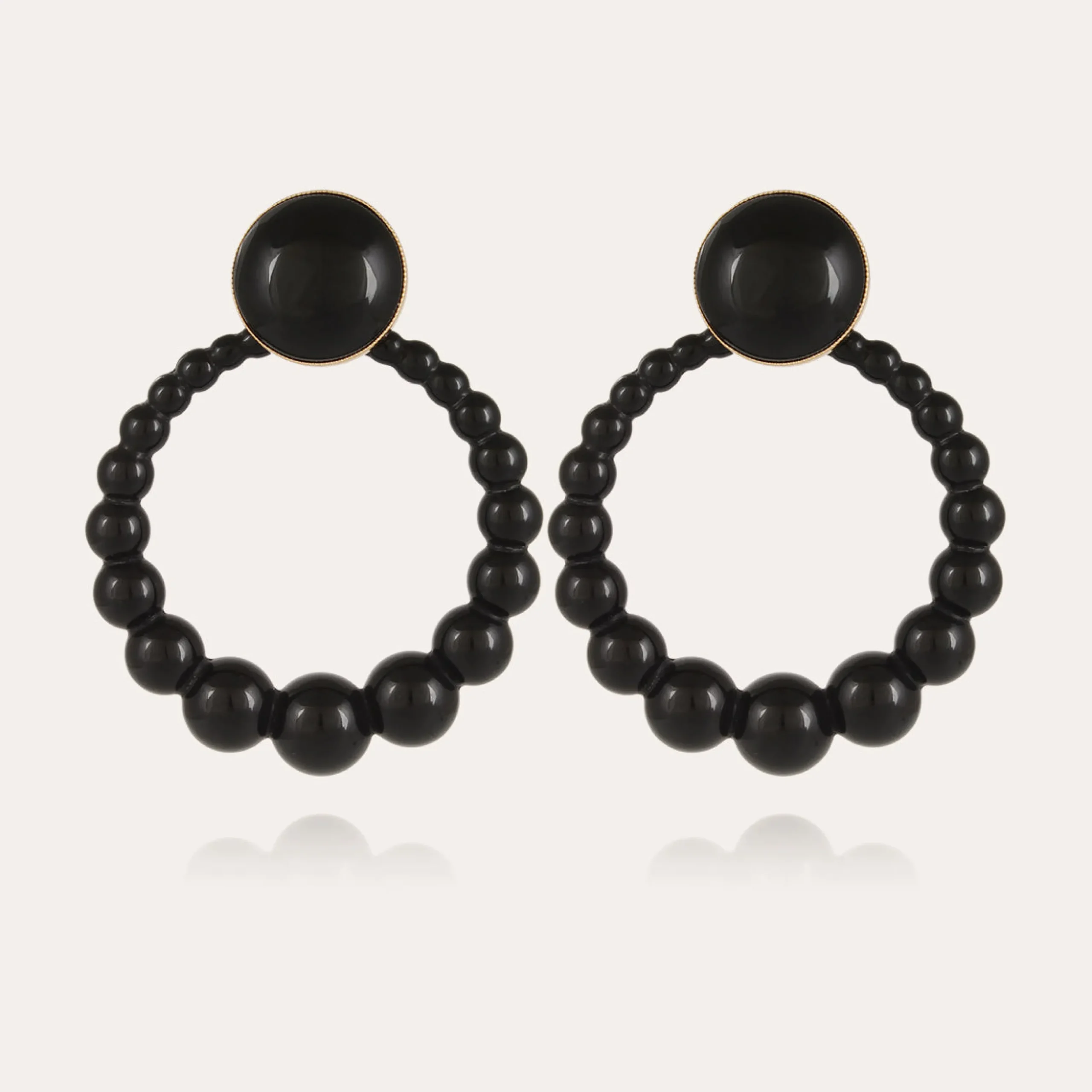 Boucles d'oreilles Andy grand modèle acétate - Noir