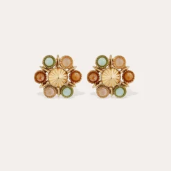 Boucles d'oreilles Augusta - Amazonite & Quartz Rose