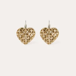 Boucles d'oreilles Coracao strass bicolore