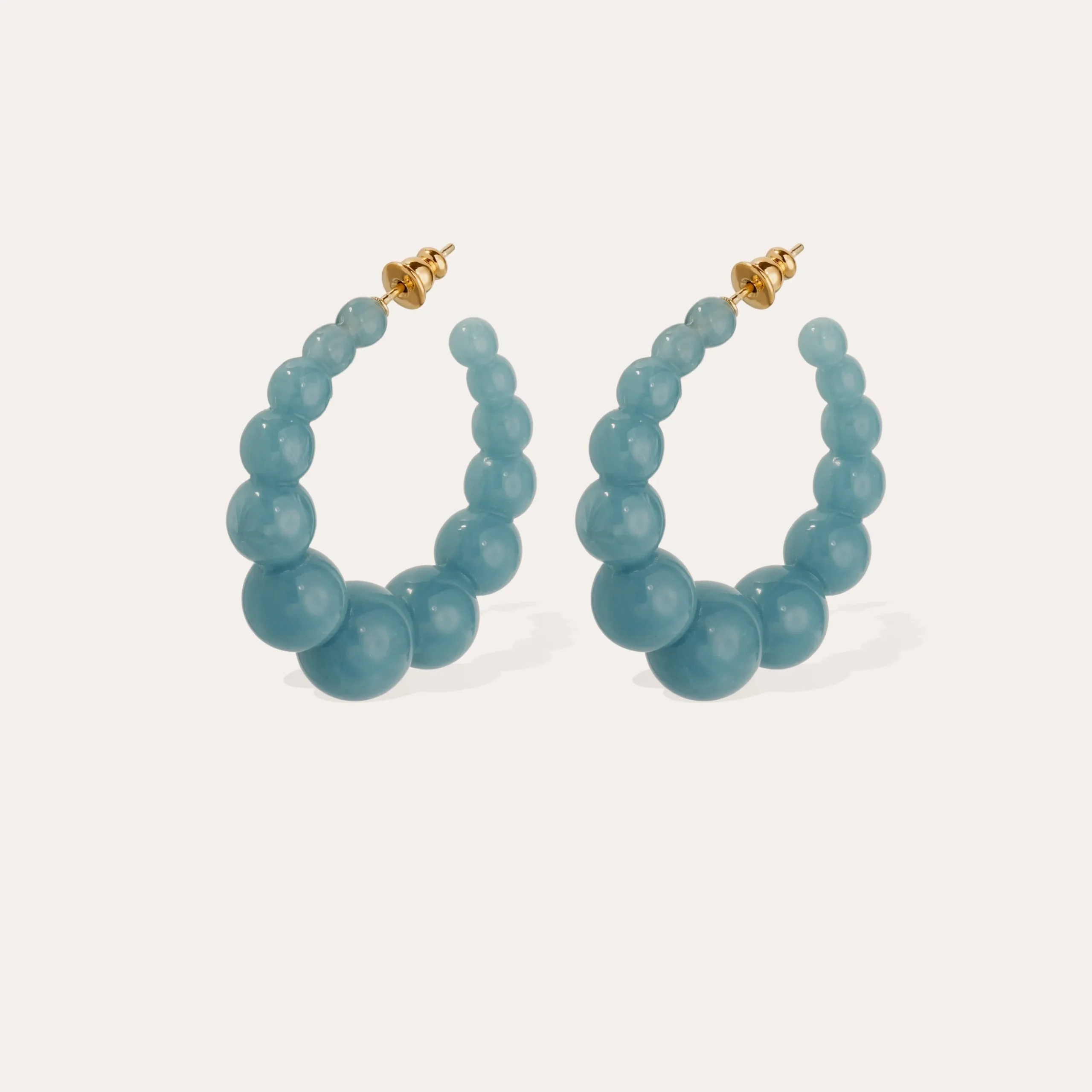 Boucles d'oreilles créoles Andy petit modèle acétate - Bleu