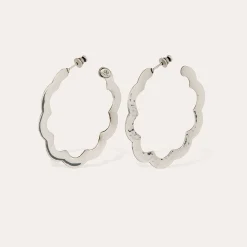 Boucles d'oreilles créoles Bolduc Flore petit modèle