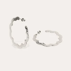 Boucles d'oreilles créoles Bolduc Flore petit modèle