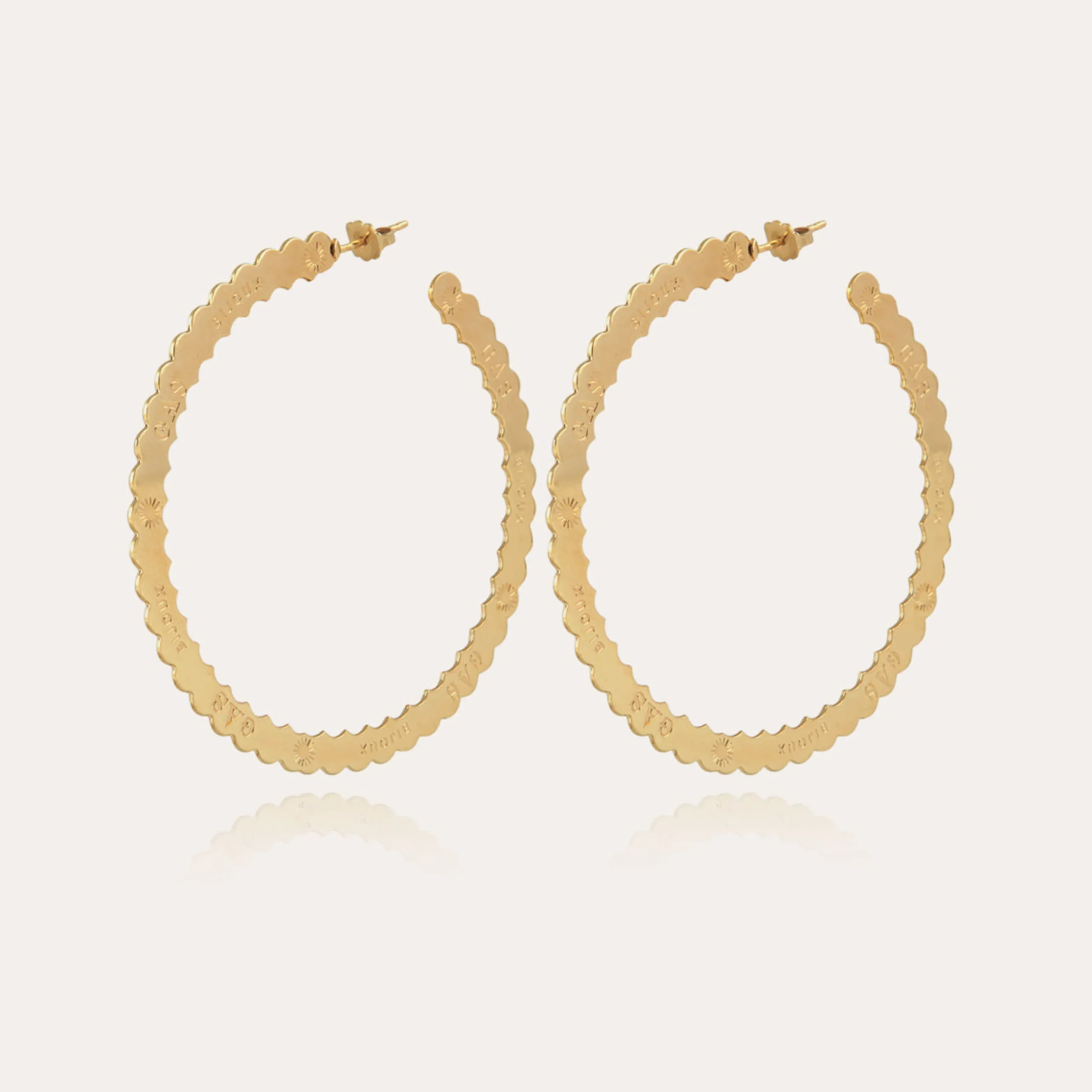 Boucles d'oreilles créoles Bolduc grand modèle