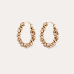 Boucles d'oreilles créoles Eurydice petit modèle - Perles de Culture