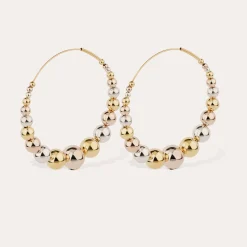 Boucles d'oreilles créoles Multiperla bicolore