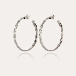 Boucles d'oreilles créoles Tresse moyen modèle