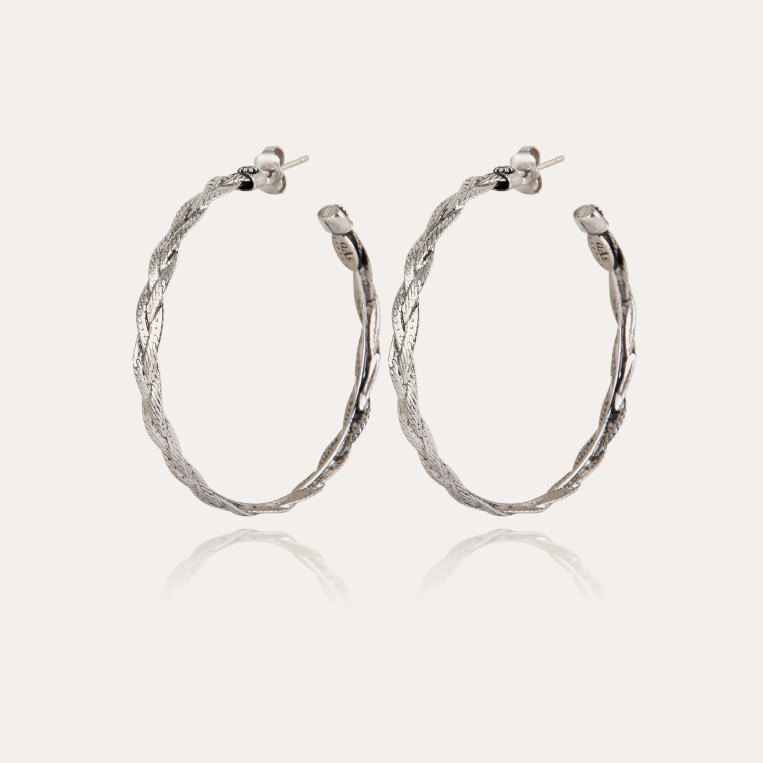 Boucles d'oreilles créoles Tresse moyen modèle