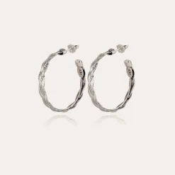 Boucles d'oreilles créoles Tresse petit modèle