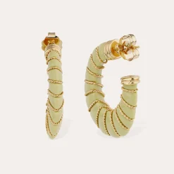 Boucles d'oreilles Cyclade grand modèle - Vert Amande