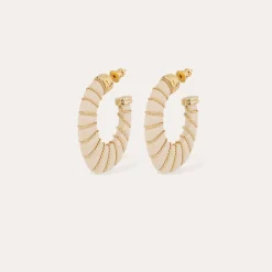 Boucles d'oreilles Cyclade petit modèle acétate - Ivoire