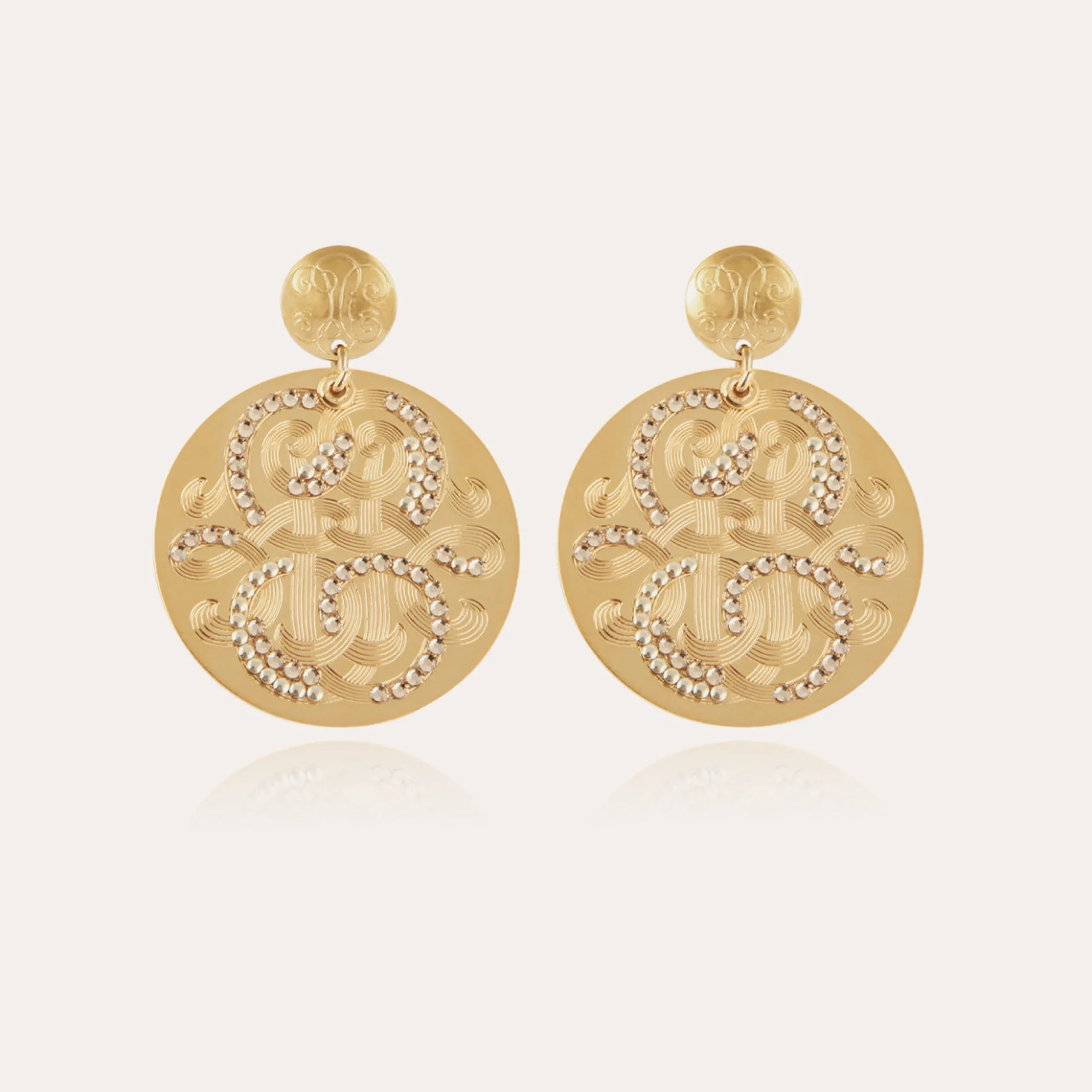 Boucles d'oreilles Diva strass grand modèle
