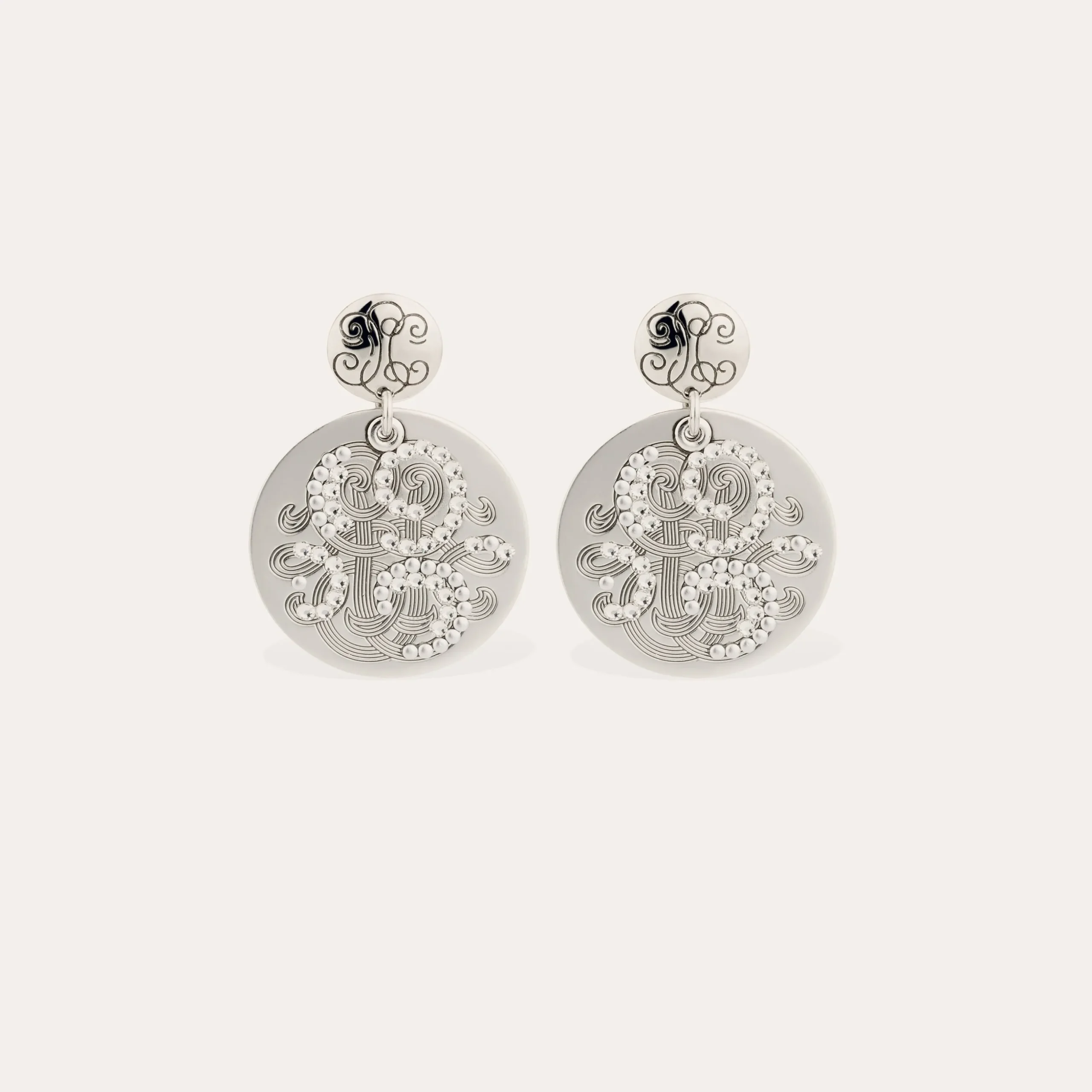 Boucles d'oreilles Diva strass petit modèle