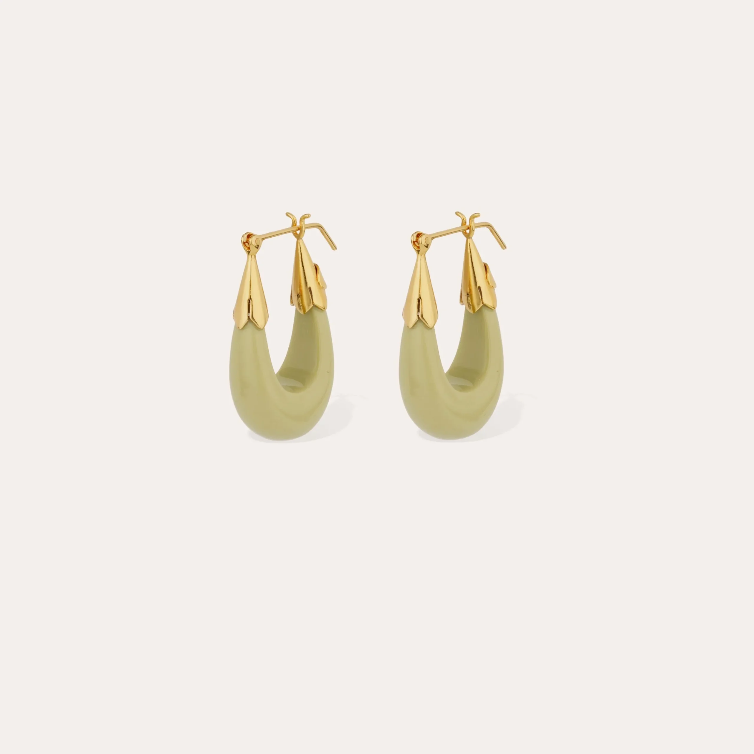 Boucles d'oreilles Ecume petit modèle acétate - Amande
