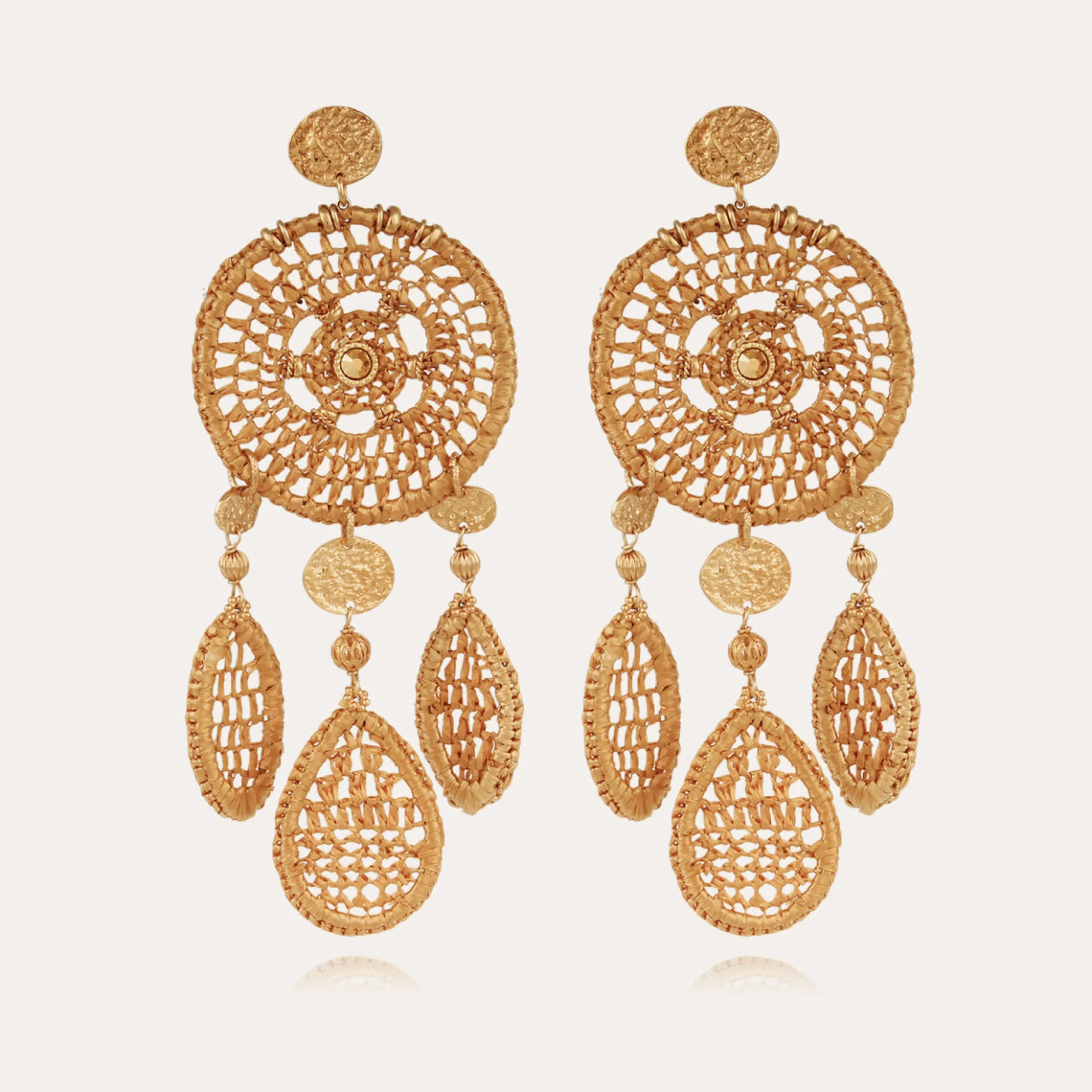 Boucles d'oreilles Fanfaria raphia
