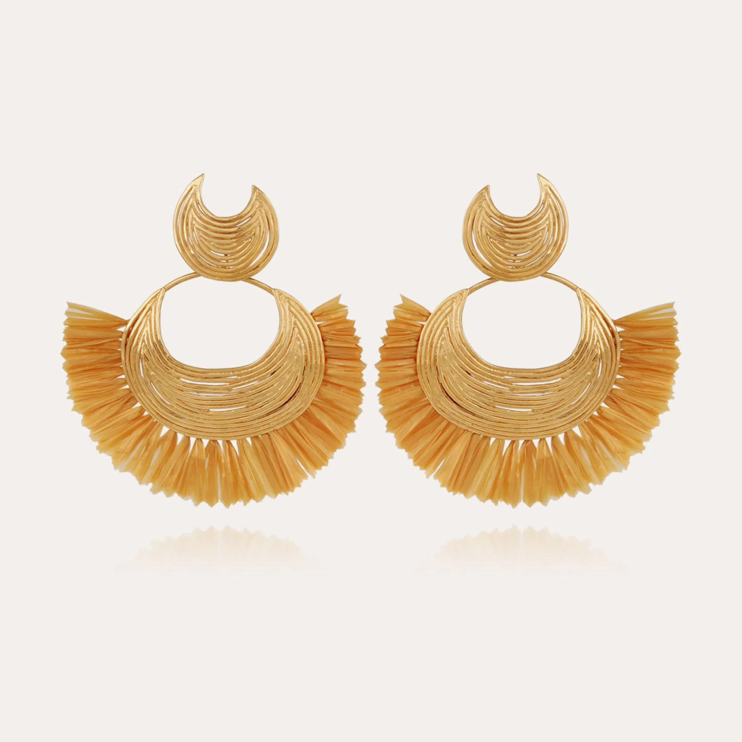 Boucles d'oreilles Luna Wave raphia