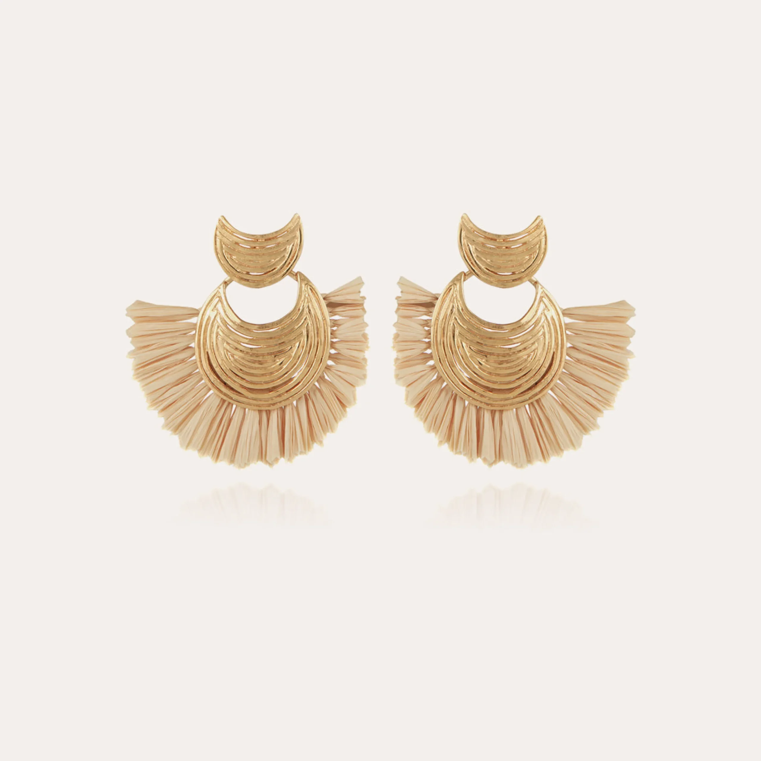 Boucles d'oreilles Luna Wave raphia mini