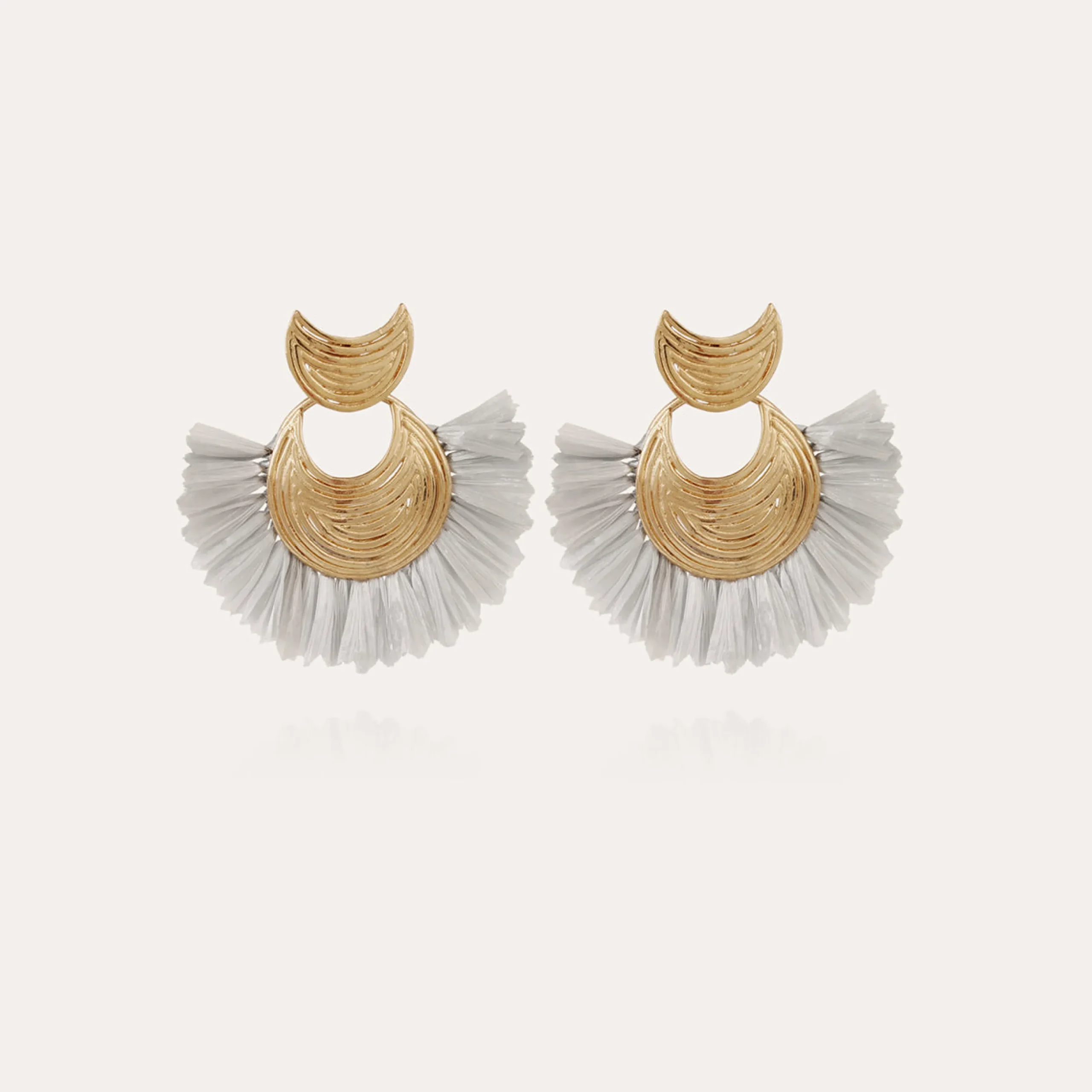 Boucles d'oreilles Luna Wave raphia mini
