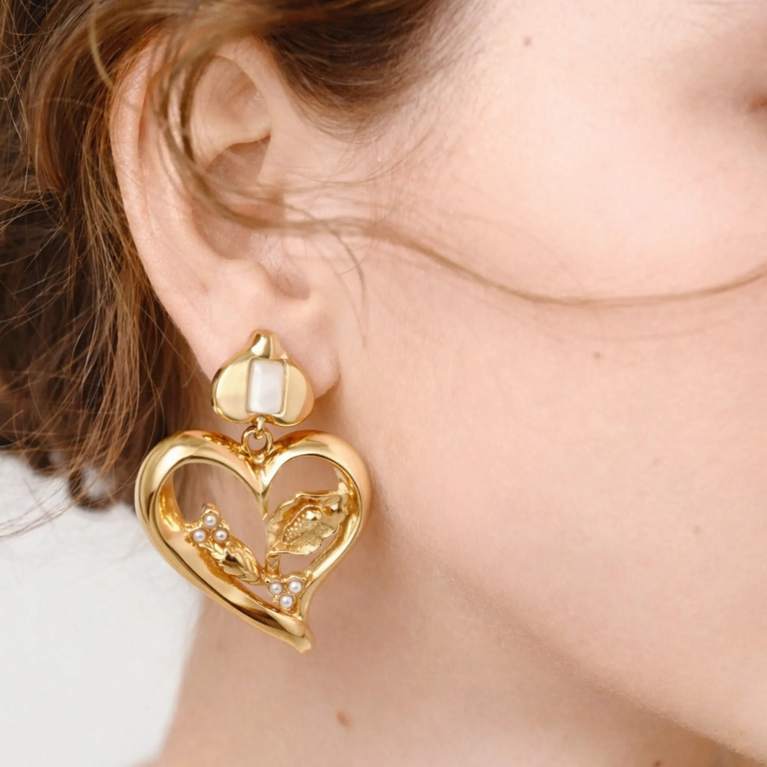 Boucles d'oreilles Odalys - Nacre blanche