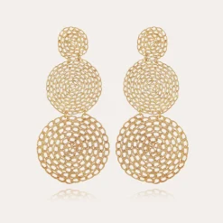 Boucles d'oreilles Onde Gourmette double