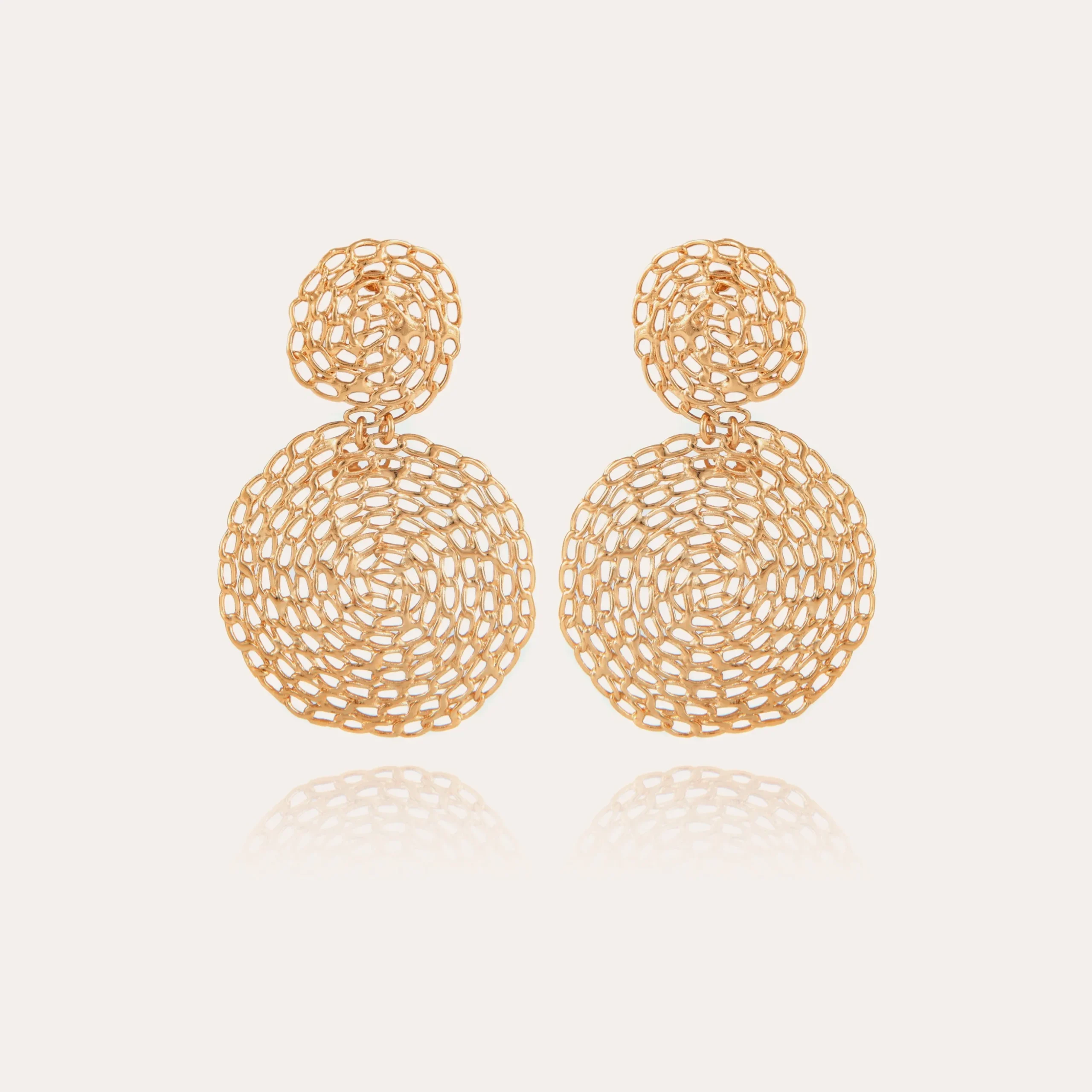 Boucles d'oreilles Onde Gourmette petit modèle