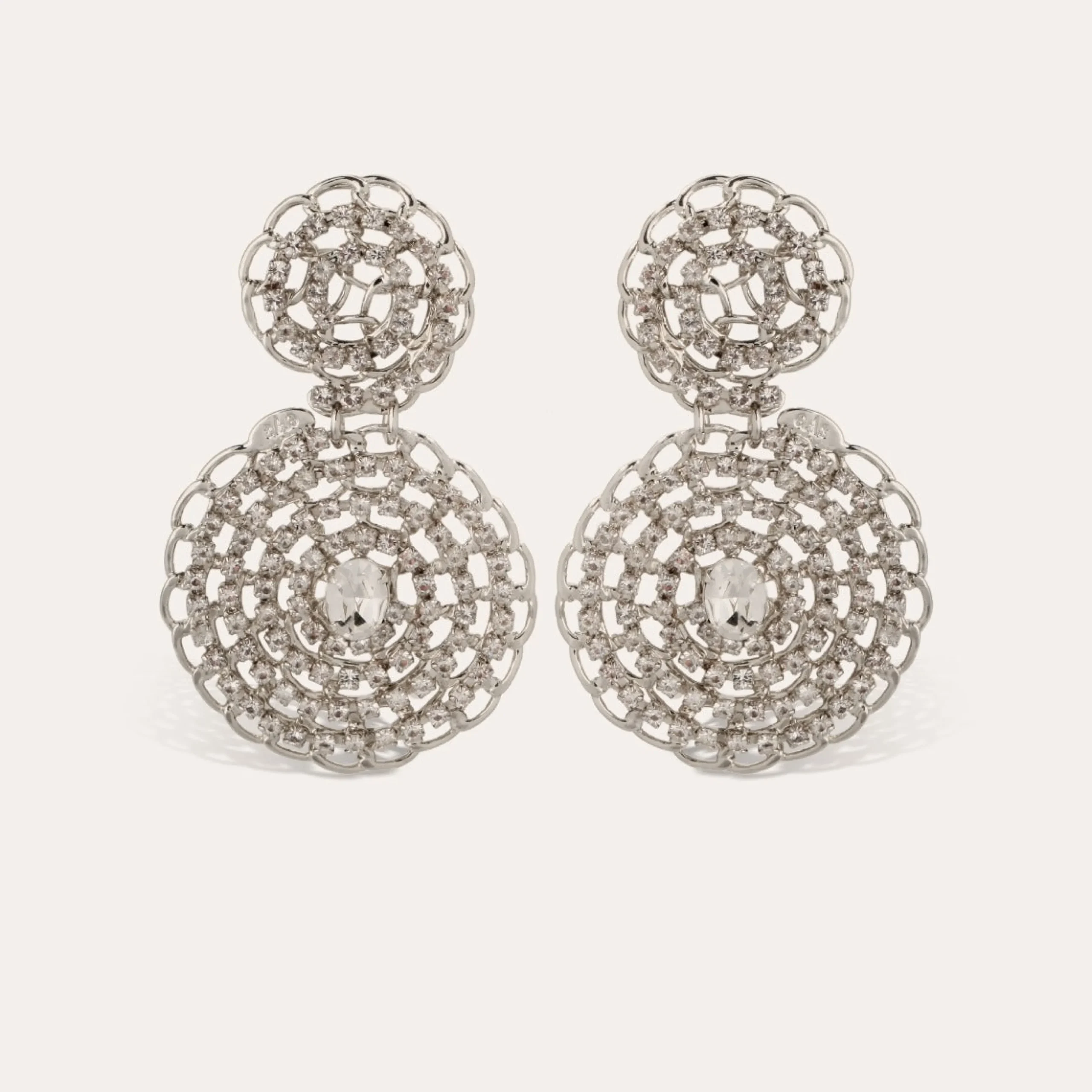 Boucles d'oreilles Onde gourmette strass