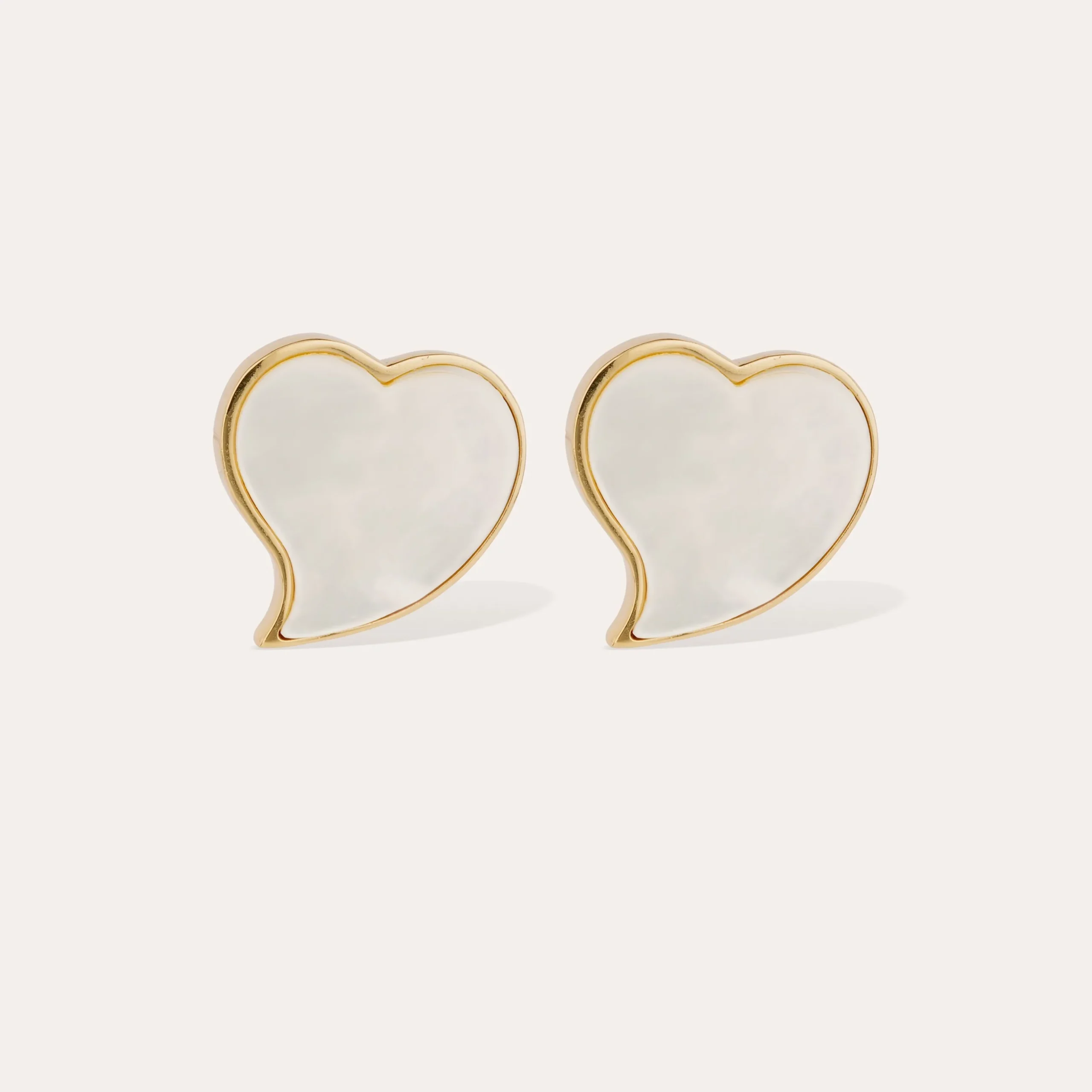 Boucles d'oreilles puces grand modèle Mirage - Nacre blanche