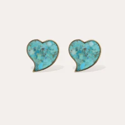 Boucles d'oreilles puces grand modèle Mirage - Turquoise