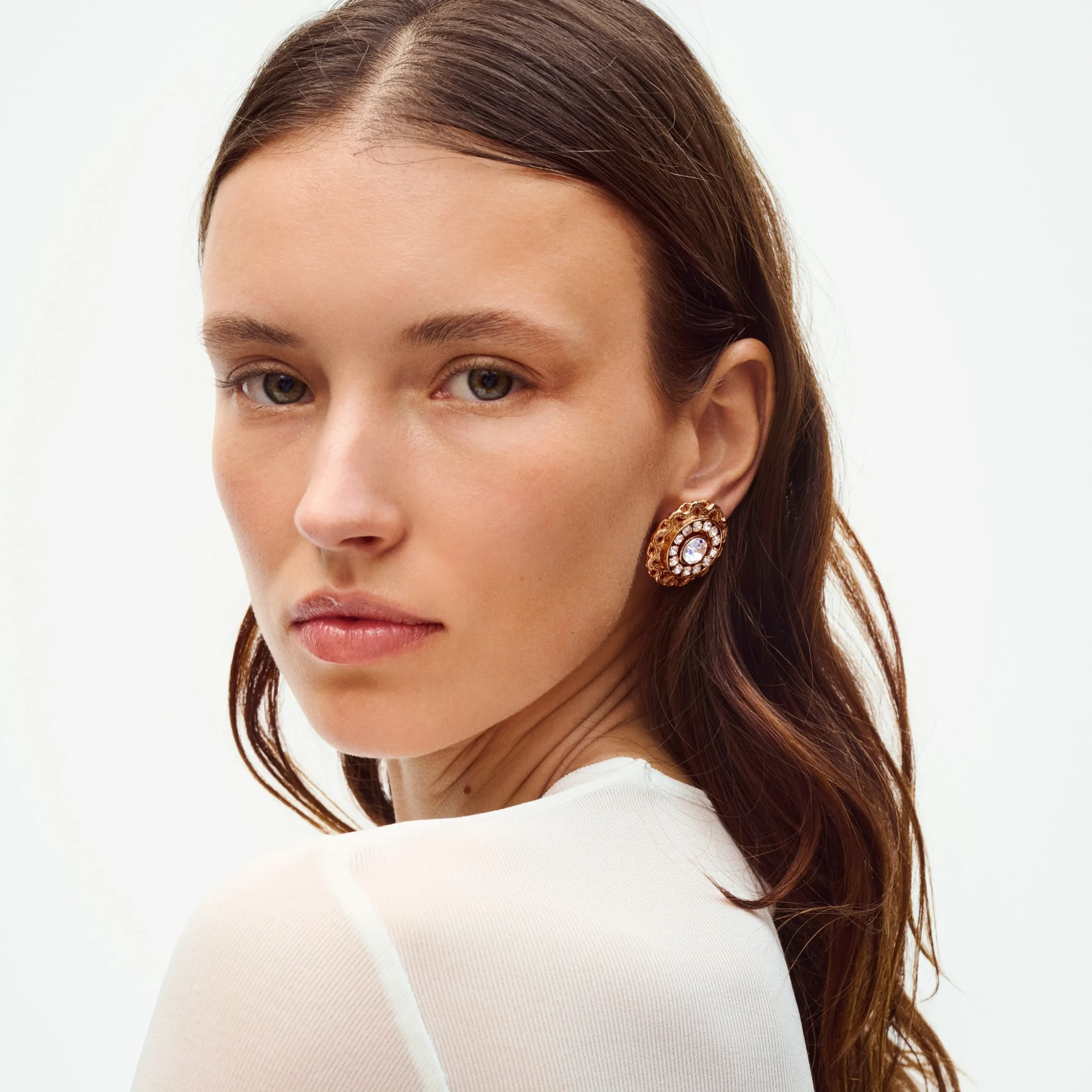 Boucles d'oreilles puces Léonie strass
