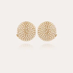 Boucles d'oreilles puces Onde Gourmette grand modèle