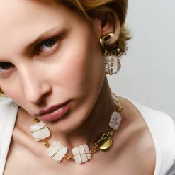 Boucles d'oreilles Rainbow Square - Cristal de roche