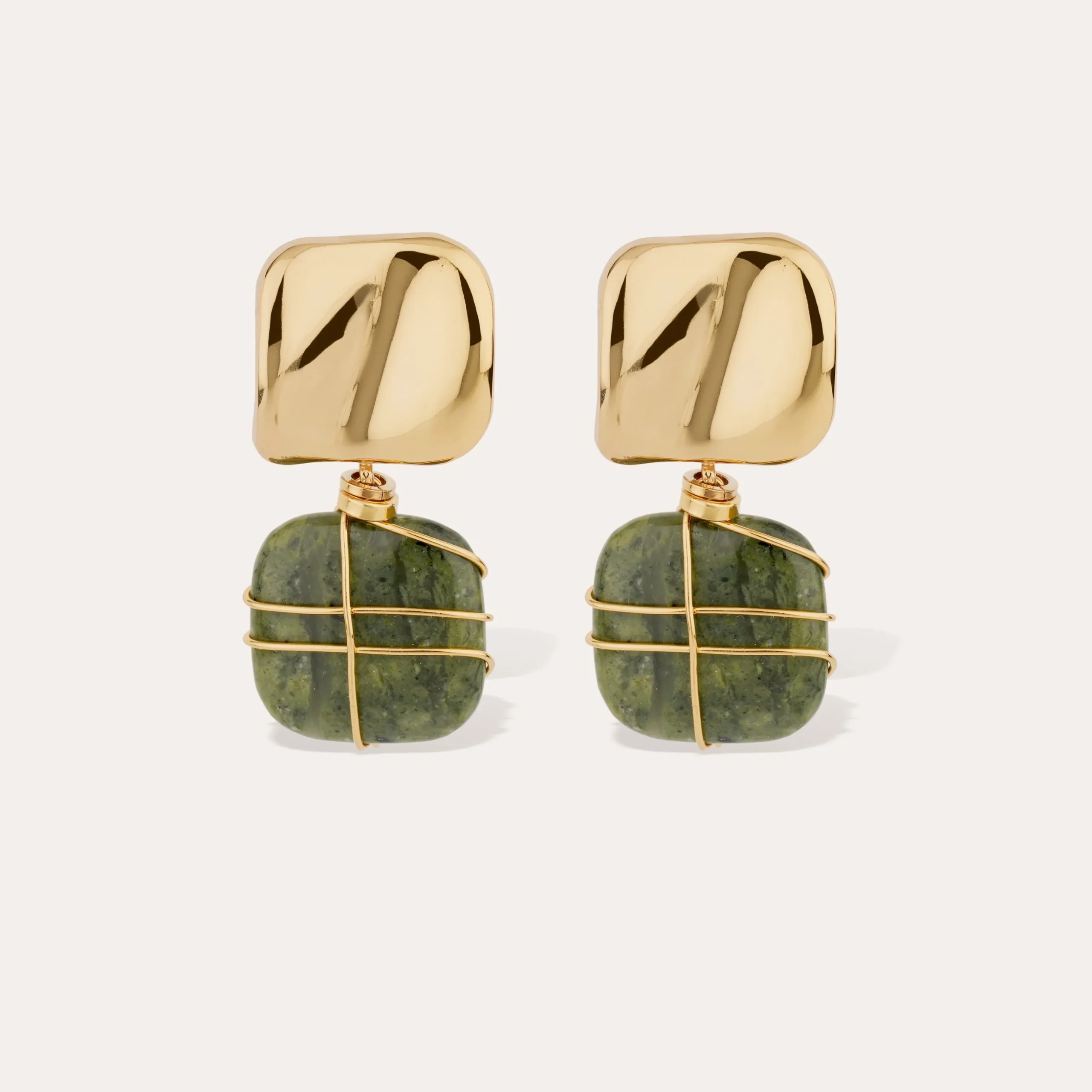 Boucles d'oreilles Rainbow Square - Vessonite