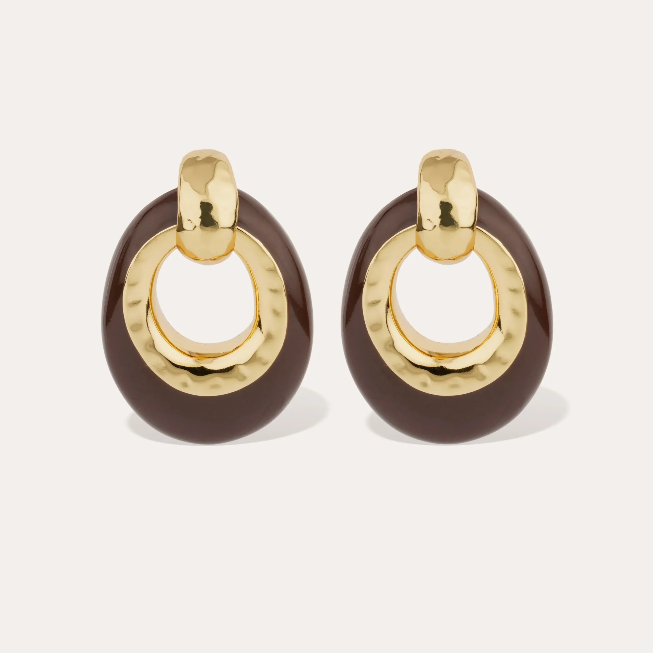 Boucles d'oreilles Selva grand modèle acétate - Marron