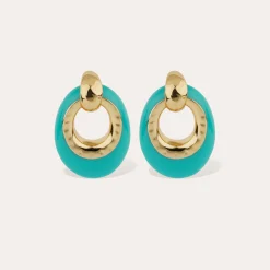 Boucles d'oreilles Selva petit modèle acetate - Bleu