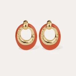 Boucles d'oreilles Selva petit modèle acetate - Corail