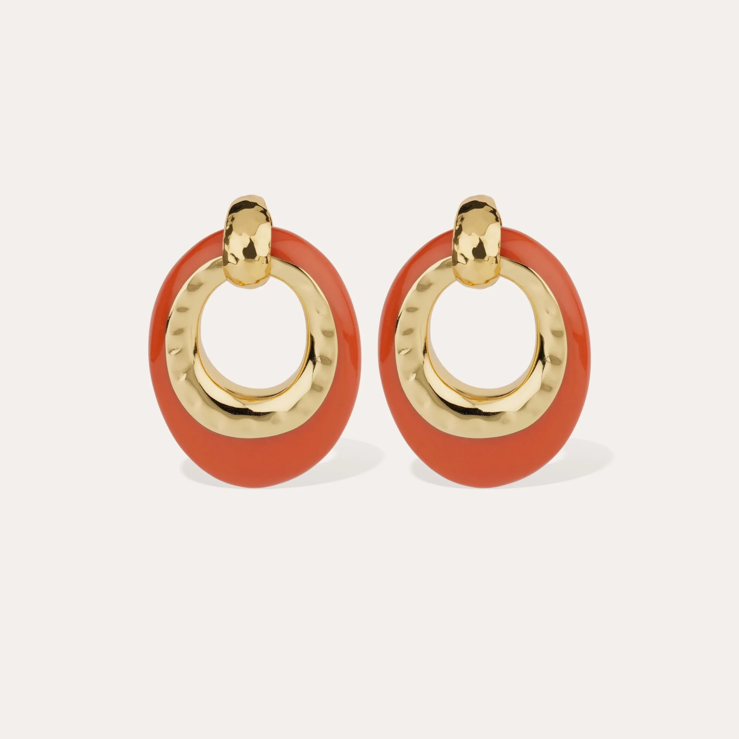 Boucles d'oreilles Selva petit modèle acetate - Corail