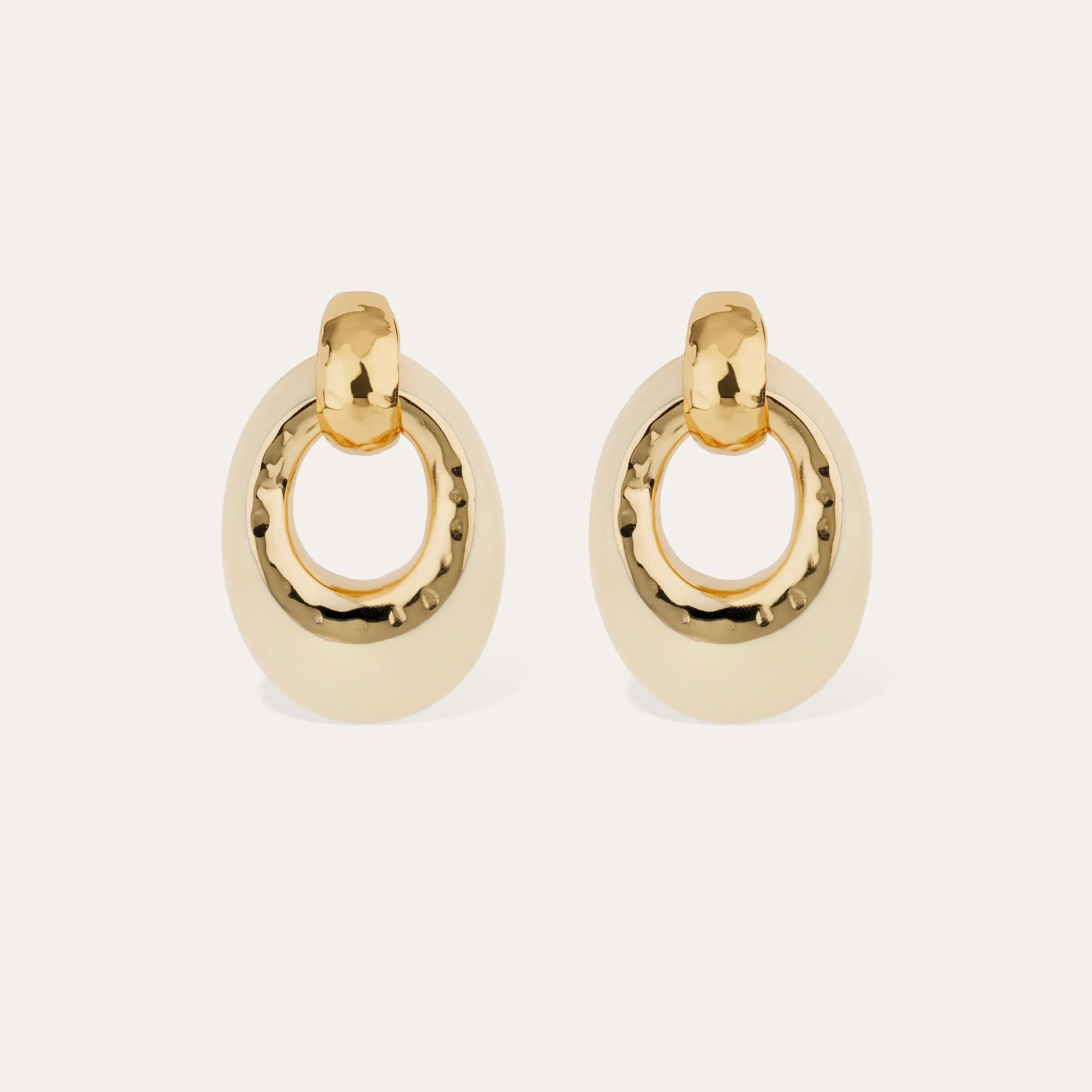 Boucles d'oreilles Selva petit modèle acétate - Ivoire
