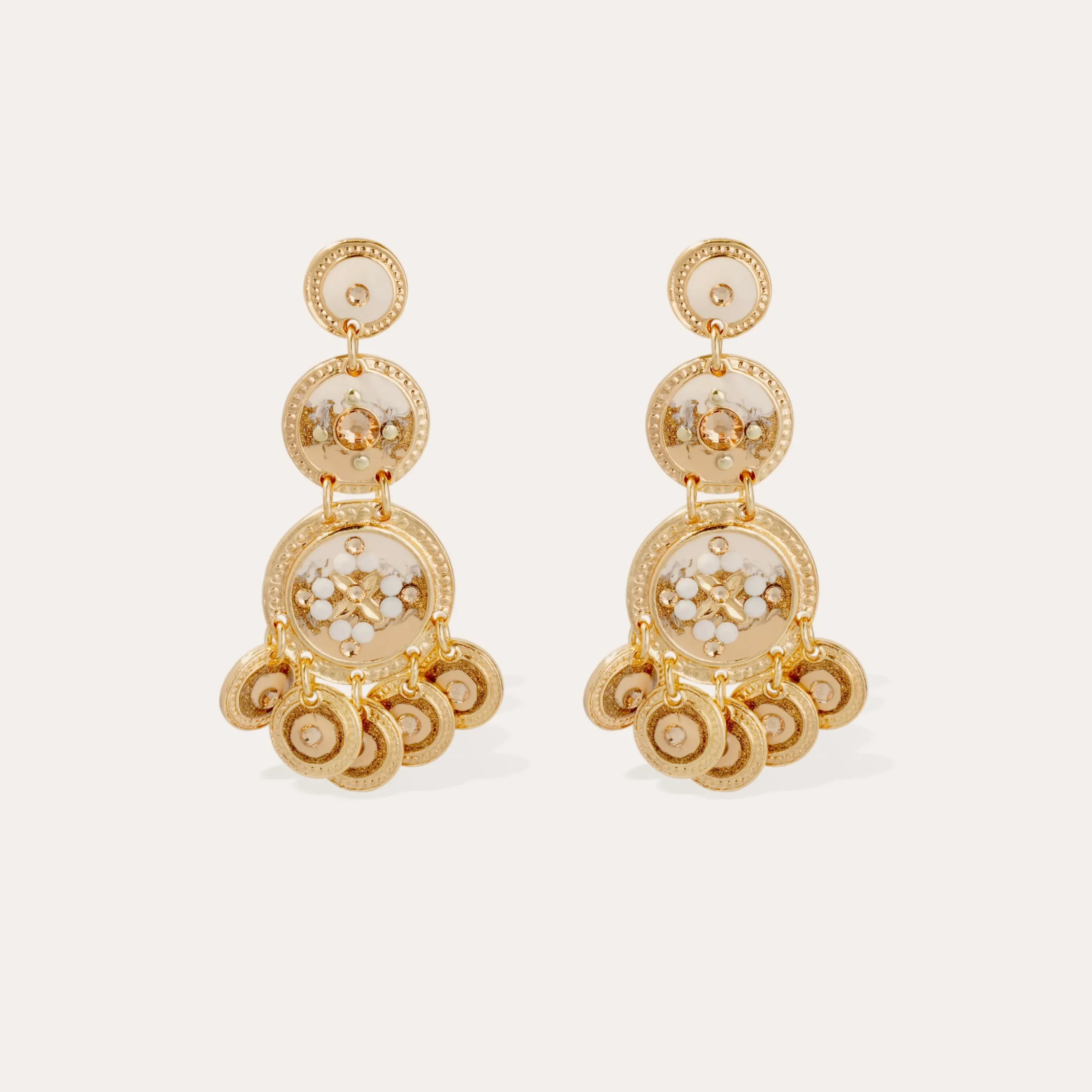 Boucles d'oreilles Sequin trois rangs