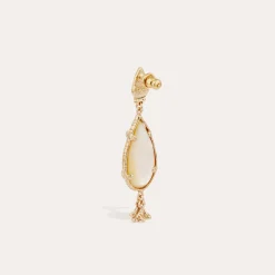 Boucles d'oreilles Serti Goutte petit modèle - Nacre blanche