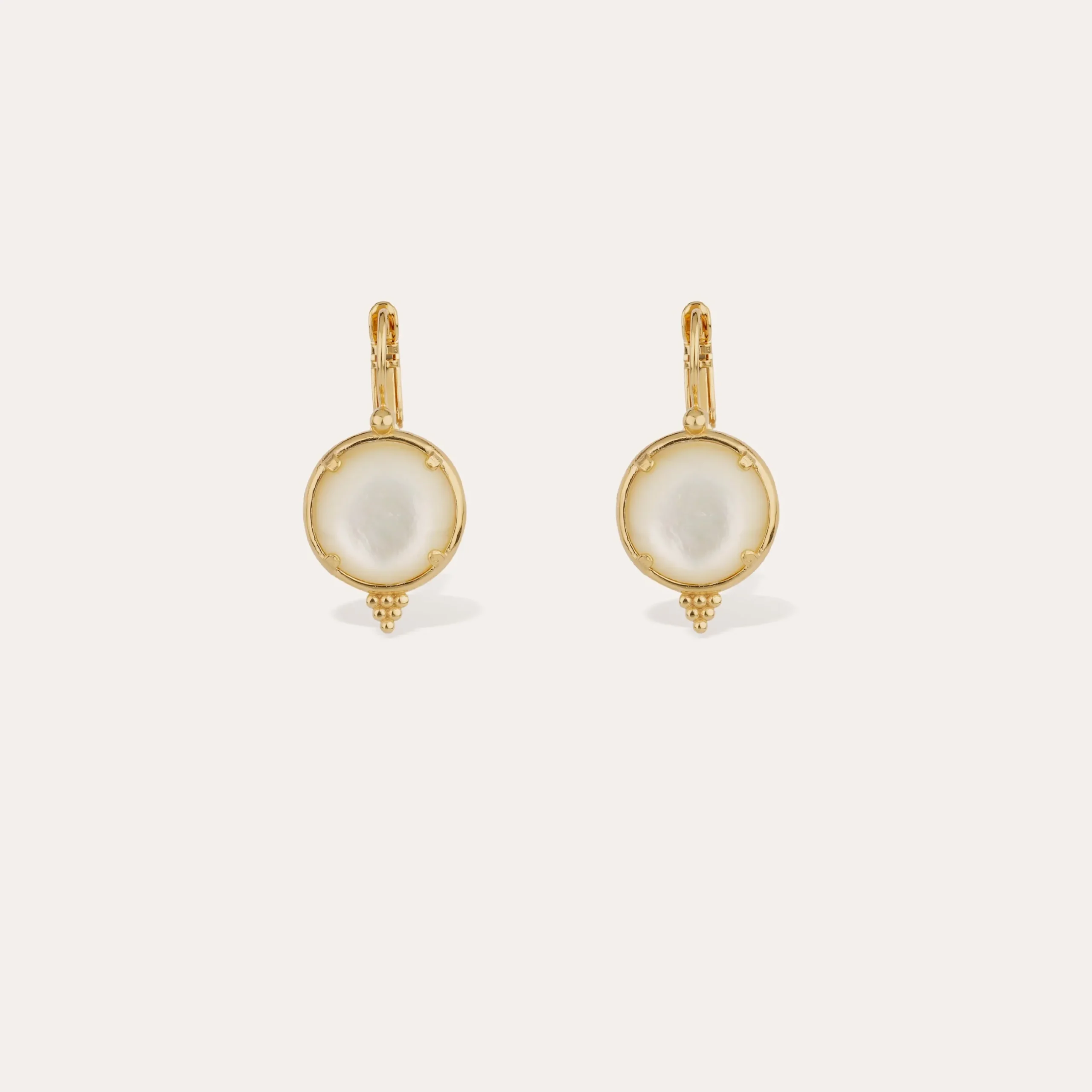 Boucles d'oreilles Serti nacre - Nacre blanche