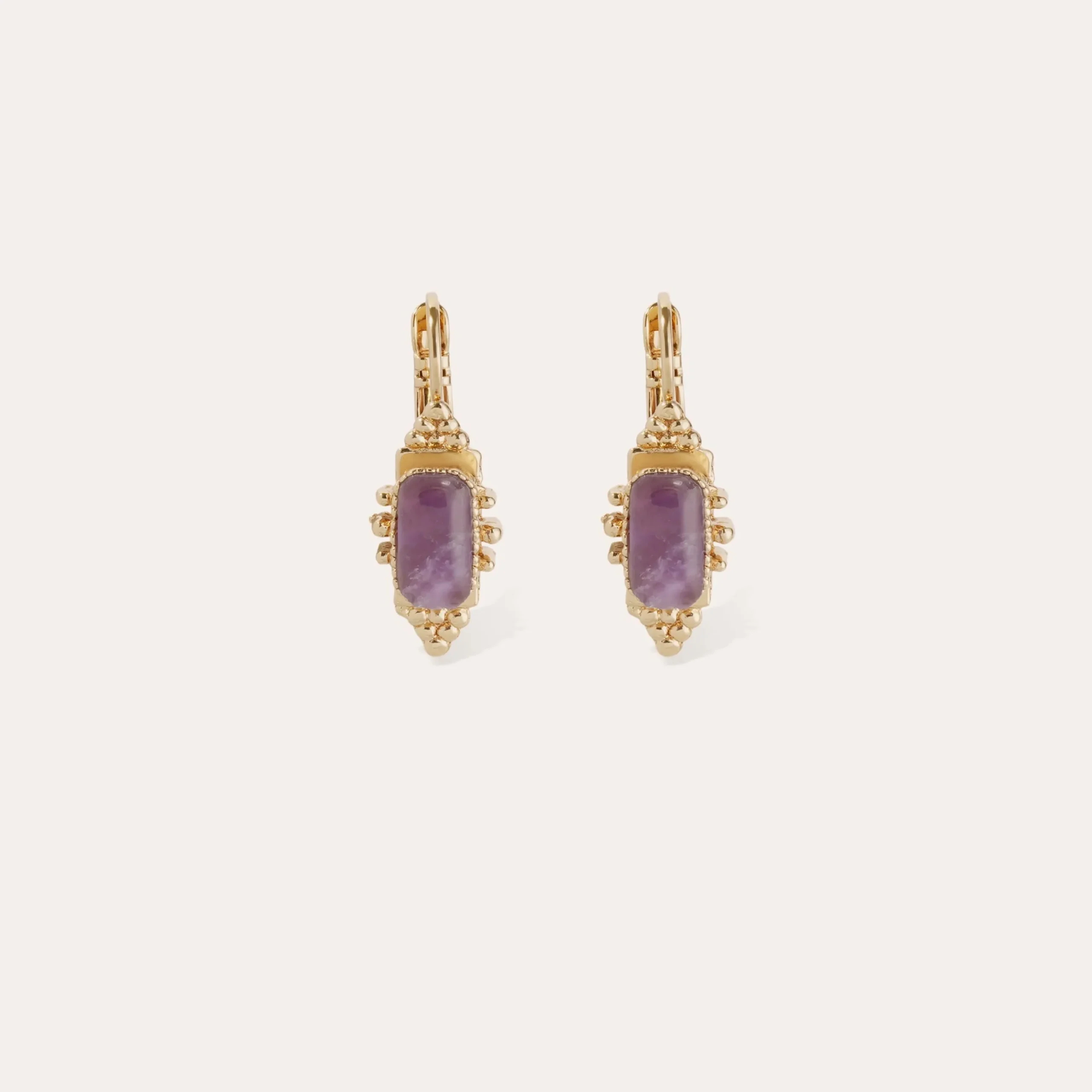 Boucles d'oreilles Serti Talisman - Améthyste
