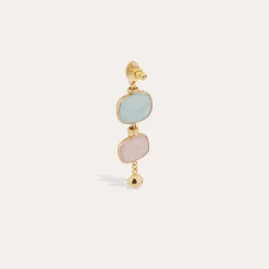 Boucles d'oreilles Silene petit modèle - Amazonite & Quartz rose