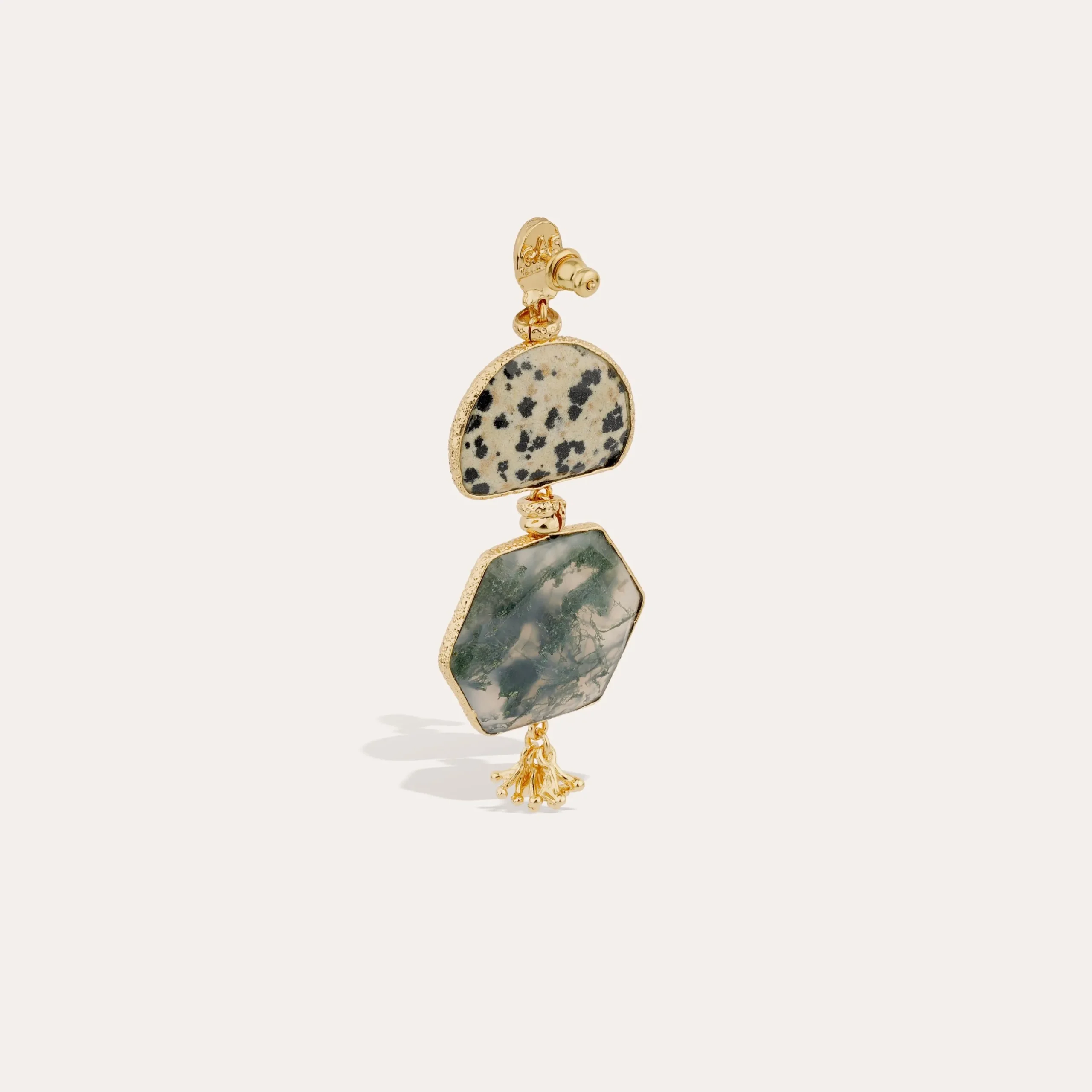 Boucles d'oreilles Silenza - Jaspe Dalmatien & Agate verte