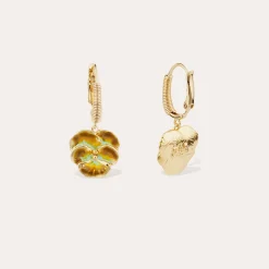 Boucles d'oreilles Tao Pensée émail