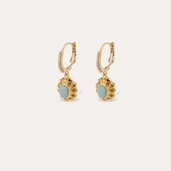 Boucles d'oreilles Tao Splash - Quartz Bleu