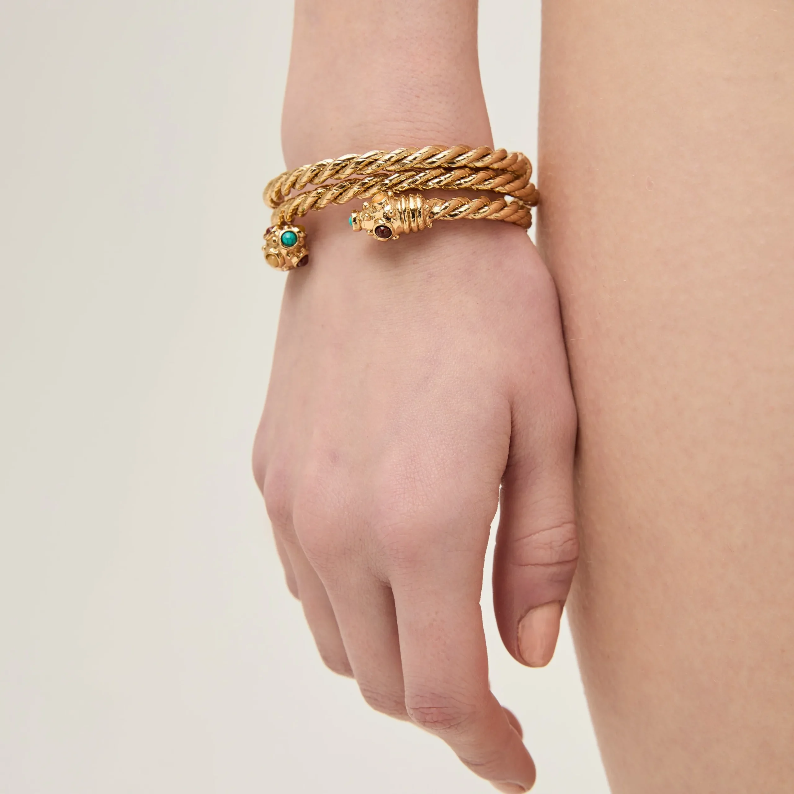 Bracelet jonc Amarante Torsade - Turquoise