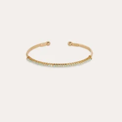 Bracelet Lyre jonc petit modèle - Calcite bleue