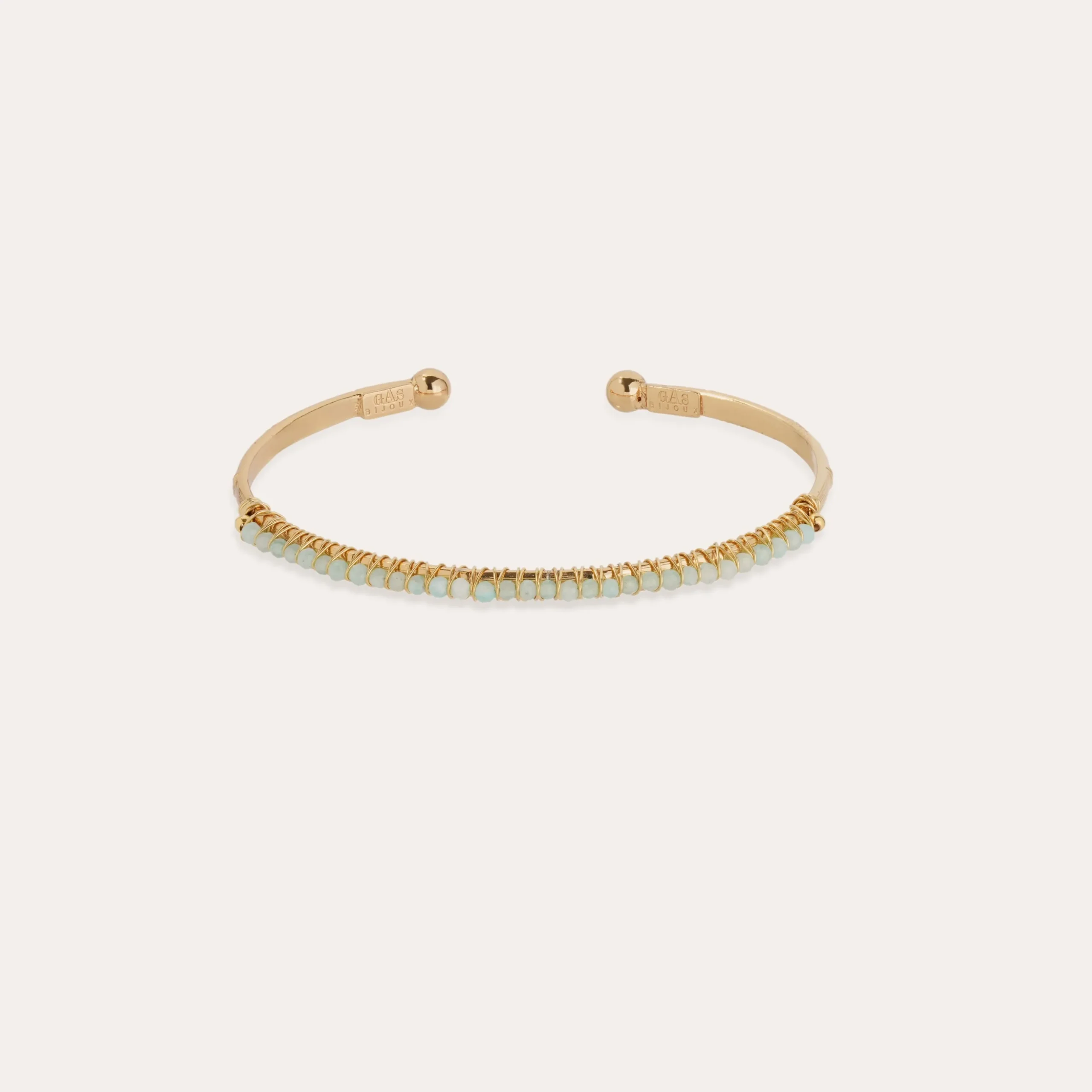 Bracelet Lyre jonc petit modèle - Calcite bleue