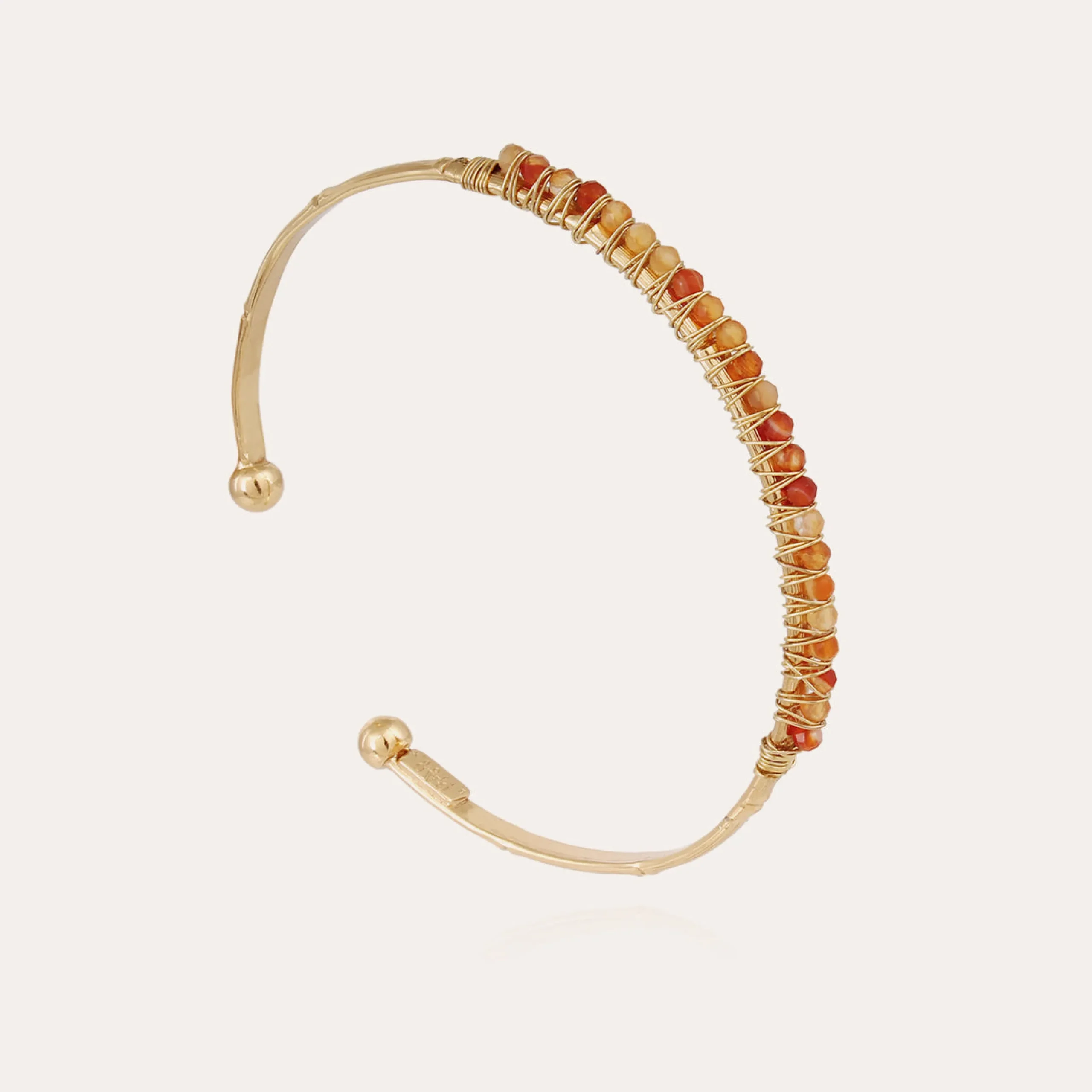 Bracelet Lyre jonc petit modèle - Cornaline