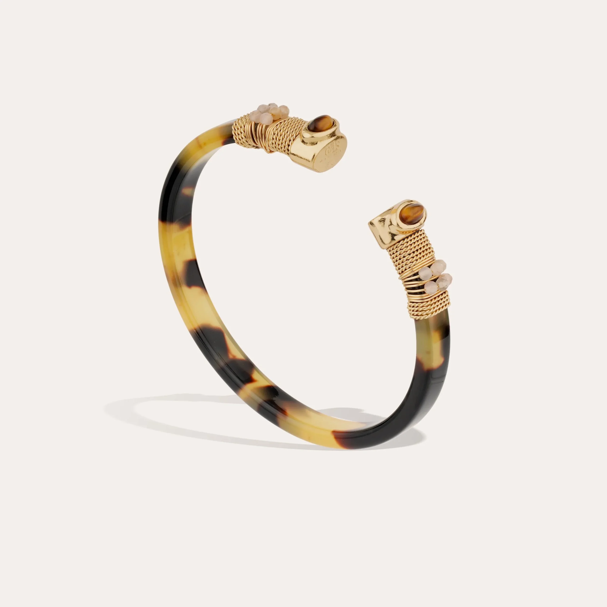 Bracelet Sarina acétate - Écaille - Oeil de tigre