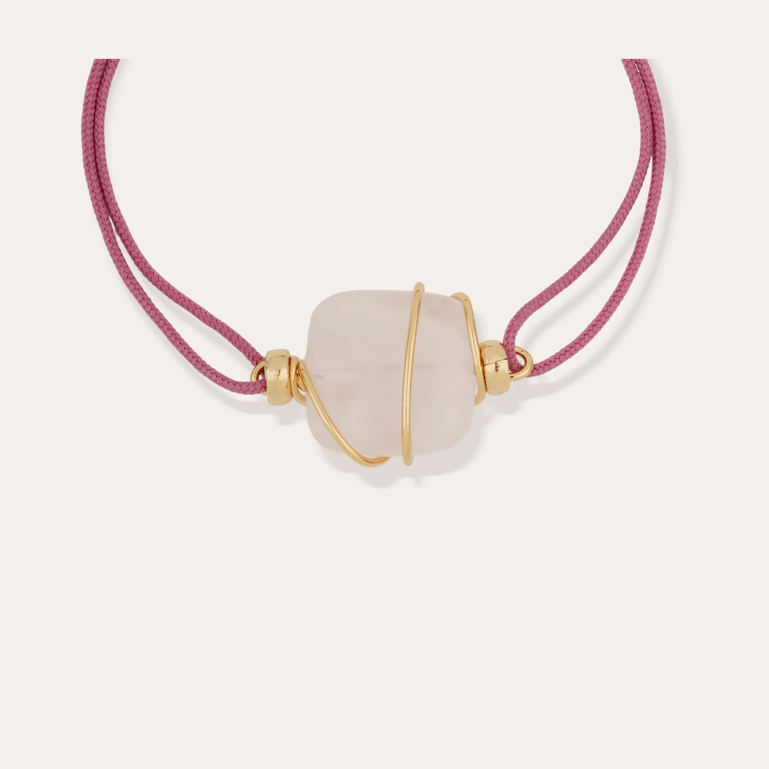 Bracelet Square mini lien - Quartz rose